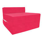 Fold Out Single Chair Z Bed Sofa Guest Futon Chair Bed Lounger Matress Foam Pink