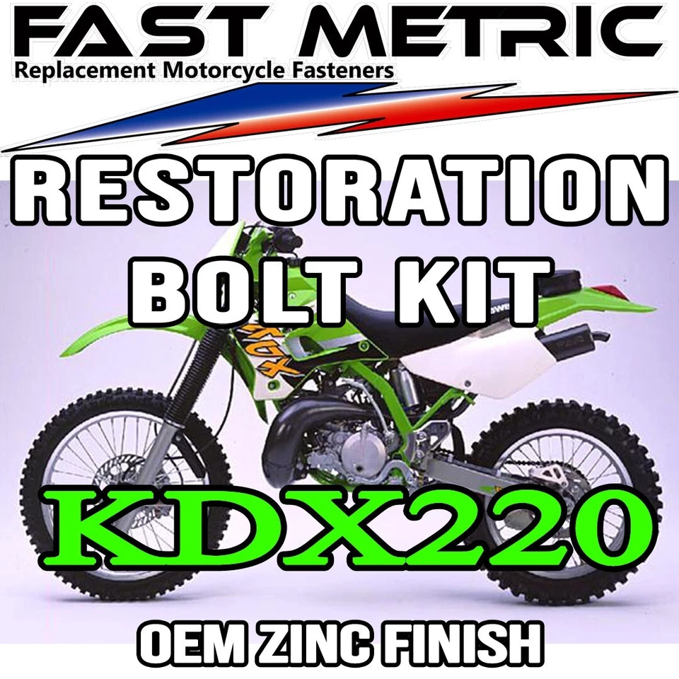 Kit de pernos de restauración 97-05 Kawasaki KDX 220 en acabado galvanizado | AHORRA $$$ Foto 1 de 4