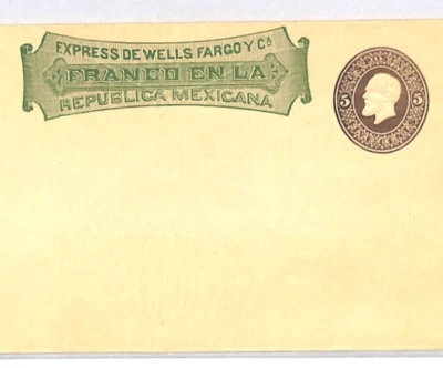 USA (MEXICO) Cover *WELLS FARGO* ADVERT 5c Brown GARFIELD Postal Stationery XU25 - Image 1 of 4