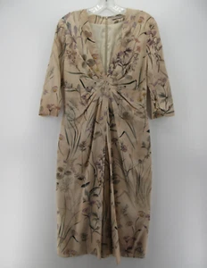 Bottega Veneta Dress Women 4 Pink Silk Sheath Ruched Floral Draped Italy 40 - Imagen 1 de 10
