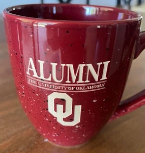 Neu University of Oklahoma OU Sooners Kaffeebecher weinrot gesprenkelt weiß Neu mit Etikett - Bild 1 von 8