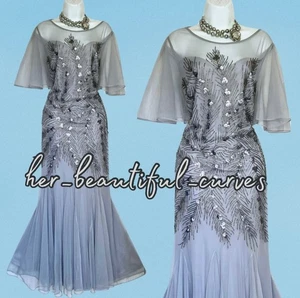 JOANNA HOPE SEQUINED BEADED EMBELLISHED OCCASION EVENING PARTY DRESS SIZE 16 - Picture 1 of 8