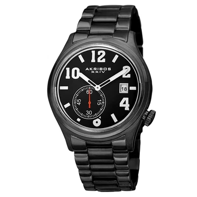 Reloj pulsera de cuarzo multifunción de acero inoxidable para hombre Akribos XXIV AK830BK Foto 1 de 4