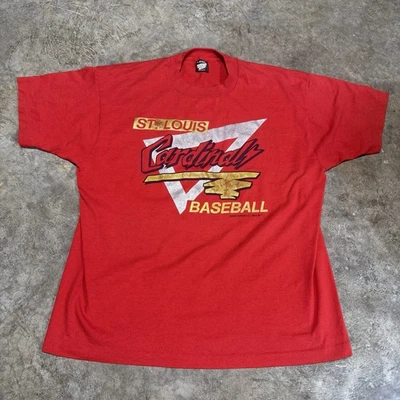 Camiseta Gráfica St. Louis Cardinals Vintage Años 80 Roja Puntada Única Talla XL Foto 1 de 4