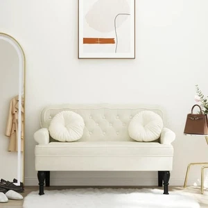 Bench with Backrest Upholstered Bench Seating for Living Room Velvet vidaXL - Picture 1 of 75