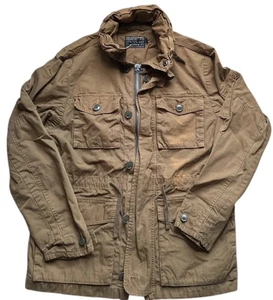 J Crew Jacket Field Mechanics Brown Size M Hood Utility Military READ - Picture 1 of 13