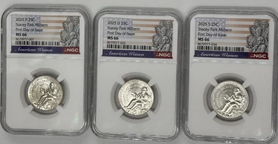 2025 P D S STACEY PARK MILBERN AMERICAN WOMEN AWQ NGC MS66 🔥FIRST DAY ISSUE🔥 - Image 1 of 3