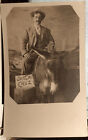 Man on Donkey at SANTA CRUZ, CALIFORNIA, Funny Photo Post Card 1910-18