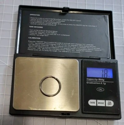 Báscula de Bolsillo Digital GSM 0.01g a 600g Estuche Protector Ligero y Portátil Foto 1 de 4