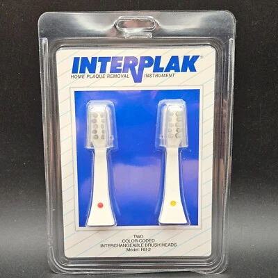 Interplak RB-2 Color Coded Brush Heads Red Yellow NEW Pack of 2 - Image 1 of 4