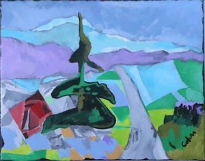 Original CohAn Painting "Rt. 32 No. 8" Acrylic on Canvas Signed Contemporary Art - Picture 1 of 8