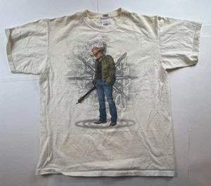 Jason Aldean Tour 2010 Concert T Shirt Adult L Cream Country Singer Mens Large - Picture 1 of 5