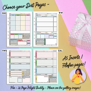 A5 Filofax/Insert/Food DietTracker Weight Loss Compatible SW WW /Calorie KETO - Picture 1 of 15