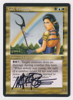 Signed Lady Evangela Proof MP Legends Artist Mark Poole 1994 MTG Magic AP Rare! - Image 1 of 2