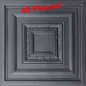 GITTERSYSTEM, Pop In, PVC, 24"" x 24"", Deckenfliesen, ANTYX schwarz, 40 Stück! - Bild 1 von 3