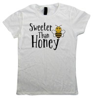 Sweeter Than Honey, Womens T Shirt - Cute Valentines Bumble Bee Love Gift Her