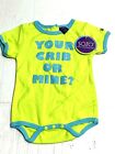 Sozo Baby Boy 'Your Crib Or Mine?' Bodysuit BODYYO06 Green Blue Size 3-6 Months