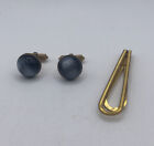Clip with unmarked cuff links. Vintage Estate Gold Tone Money