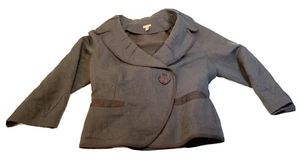 Chaqueta Blazer Umgee Masilla Gris Talla S Lino Botón Decorativo - Imagen 1 de 6