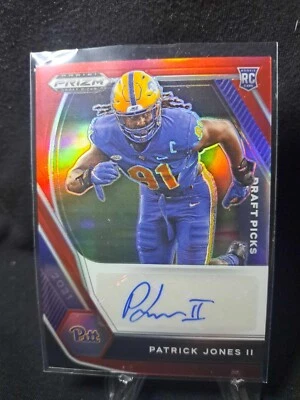 2021 Patrick Jones II Red Prizm Draft Picks Auto #DPA-PJO Vikings /199 Rookie - Image 1 of 2