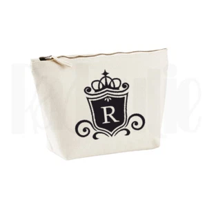 Personalised 'Crest' Make Up Case Bag- ANY LETTER  (D3) - Picture 1 of 2