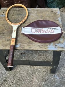 Vintage Wilson The Jack Kramer Autograph Wooden Tennis Racquet 4 3/8" L  w/Cover