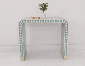 handmade mother of pearl inlay console table, bone inlay console table, u table - Picture 1 of 7