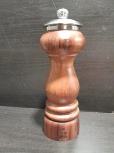 Peugeot France Stainless Steel Brown Salt Mill 7.5” Tall - Picture 1 of 12