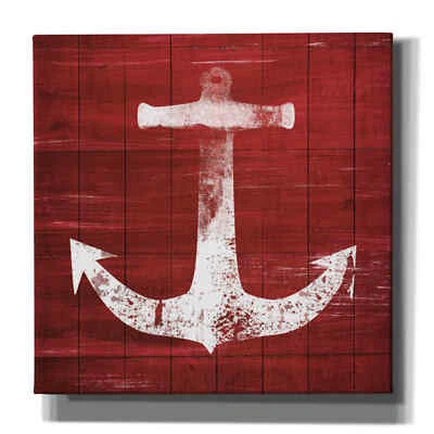 Epic Graffiti "Red and White Anchor" by Linda Woods, Giclee Canvas Wall Art - Imagem 1 de 3