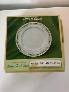RARE SIGNATURE COLLECTION FINE CHINA DISCONTINUED QUEEN ANNE SALAD 4PLATES NEW - Picture 1 of 4