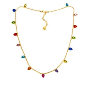 Collar de vacaciones BaubleBar All Is tono dorado brillante cristal multicolor 17" - Imagen 1 de 3