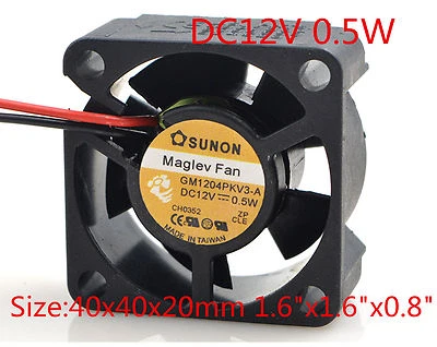 SUNON Cooling Fan 4CM 4020 12V 0.5W GM1204PKV3-A 2pin 40x40x20mm 1.6"x1.6"x0.8" - Image 1 of 4