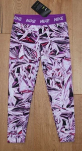 Nike Girl Leggings ~ Vivid Purple, Black & White ~ DRI-FIT ~ - Picture 1 of 3