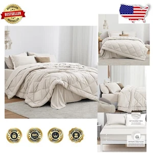 Soft & Lightweight All-Season 7-Piece California King Bed in a Bag - Off White - Picture 1 of 8