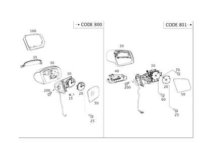 Conjunto de espejo retrovisor original Mercedes-Benz - derecho 164-810-28-93 Foto 1 de 2