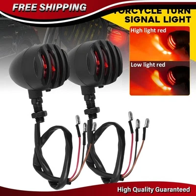 2 peças indicador de sinal de volta de corrida freio de parada de motocicleta vermelho para Harley Honda - Imagem 1 de 4