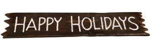 Rustic Wooden "Happy Holidays" Sign With Jagged Edges old country barn wood - Picture 1 of 7