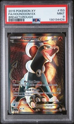 2015 POKEMON XY BREAKTHROUGH #153 FULL ART/HOUNDOOM EX PSA 9 - Image 1 of 3