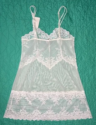 Lencería Wacoal Abrazo Encaje Chemise Slip Blanca Malla Grande Nueva Con Etiquetas Foto 1 de 4