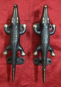 Alligator Shape Decorative Door Handle Pair Brass Handmade Vintage Style VR311 - Picture 1 of 11