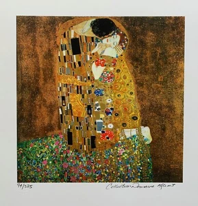 Gustav Klimt THE KISS Estate Signed Limited Edition Fine Art Giclee 11.5" x 11" - Picture 1 of 5