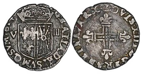 LOUIS XIII  Huitième d'écu de Navarre 1614 Saint-Palais G.25 - Bild 1 von 1