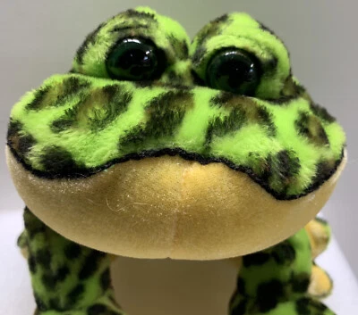 Webkinz/Ganz Green Yellow Bull Frog Stuffed Animal Plush Clean Great Gift Idea - Image 1 of 4