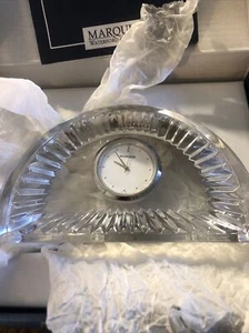 Marquis Waterford Kristall Silber Gehäuse Bleikristall Halbmond Uhr NEU in Box - Bild 1 von 5