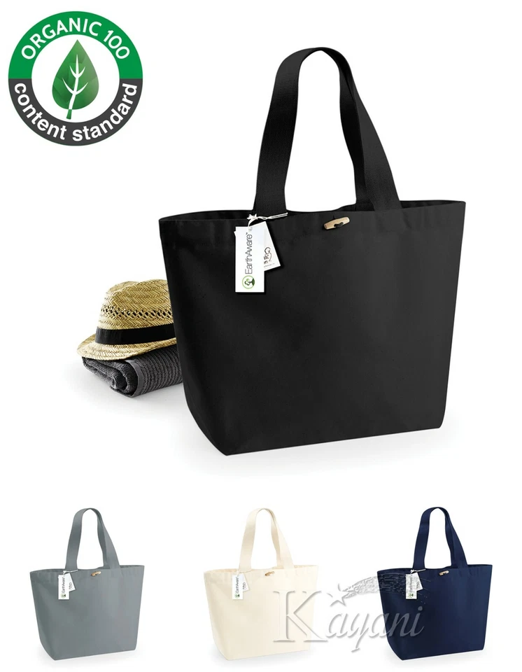 Westford Mill ORGANIC MARINA TOTE XL Size Strong Bag Canvas Heavy Shopping Bag