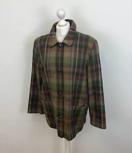 Avoca Ireland Wool Coat Check Pattern Sz 18 UK Ladies - Picture 1 of 11