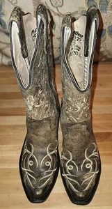 Old West girls Leather Boots Size # 12.5, Fast Free Shipping. - Picture 1 of 7