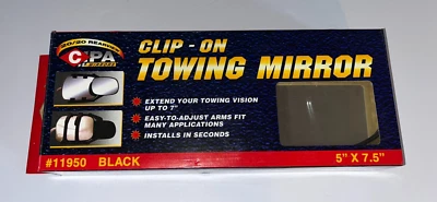 CIPA #11950 черный зажим на буксировочное зеркало для больших грузовиков/фургонов 5 «x 7,5» новый! - Изображение 1 из 4