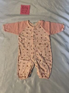 Baby Rhino Two Way Pink Patterned One Piece baby size 0-3 NO SIZE TAG - Picture 1 of 6