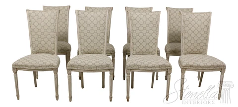 L56426EC: Set of 8 French Louis XVI Upholstered Dining Room Chairs Cover